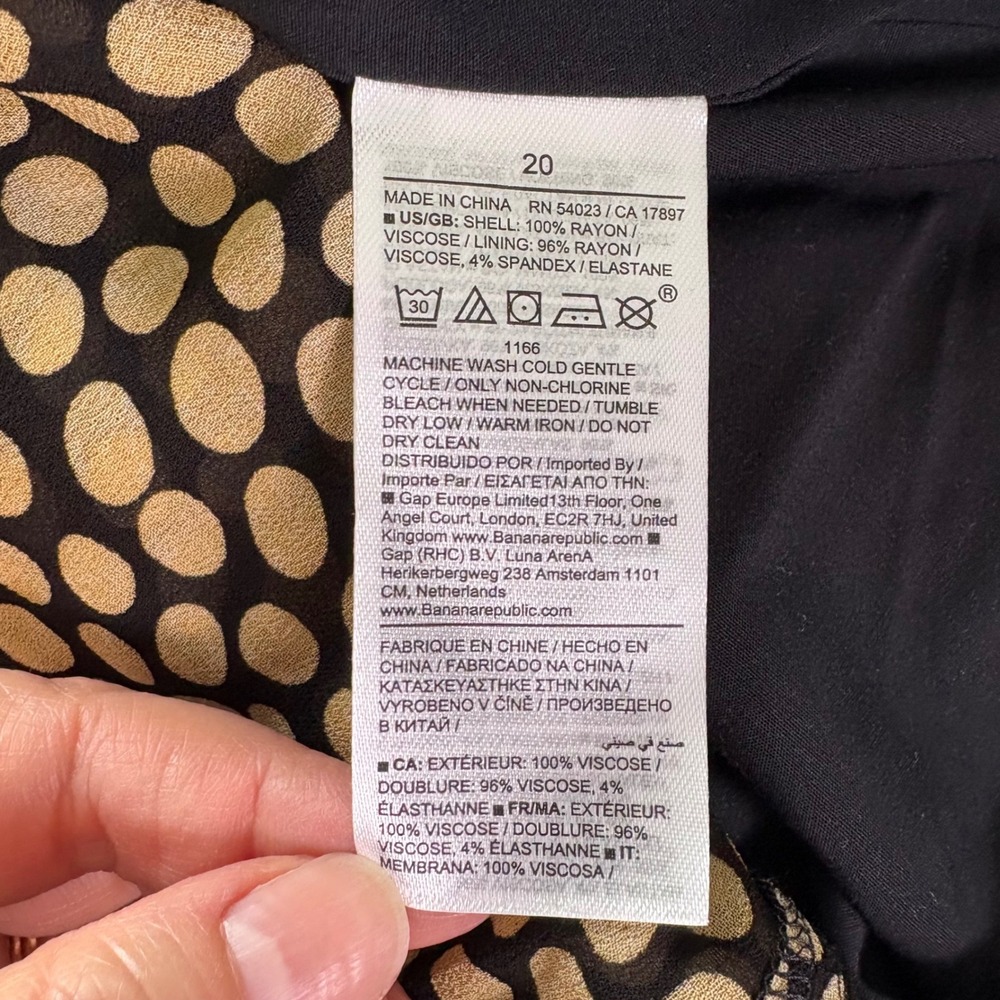 NWT Banana‎ Republic Georgette Ruched Front Mini Dress 20 Polka Dot Flirty Soft - Picture 7 of 13